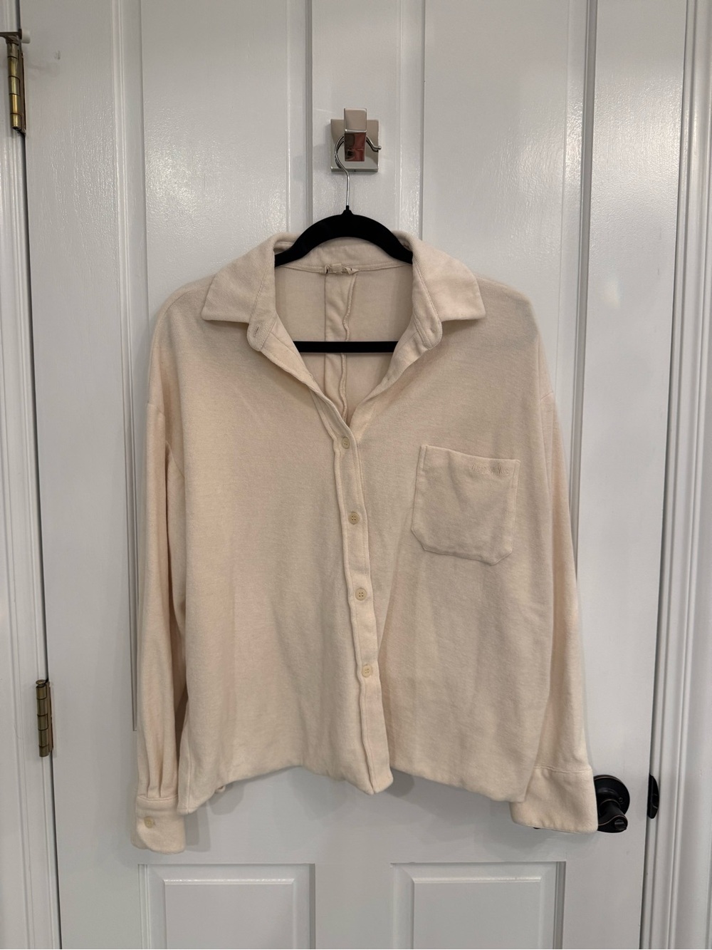 Djerf Avenue Soft Cream Button-Down Shirt